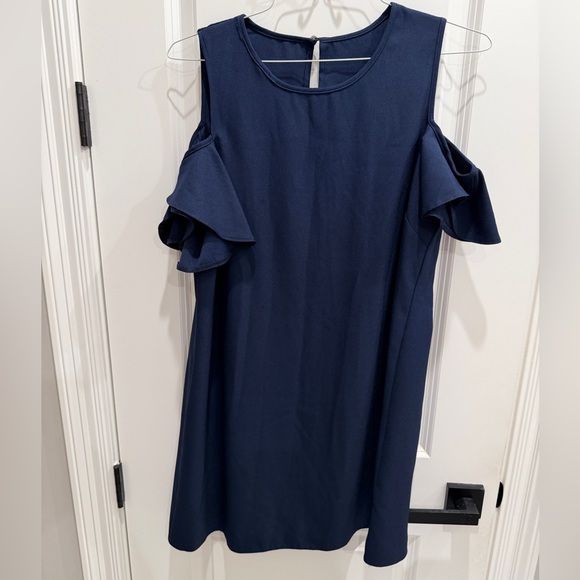 Amazon Dresses & Skirts - Amazon Navy Blue Cold Shoulder Mini Dress